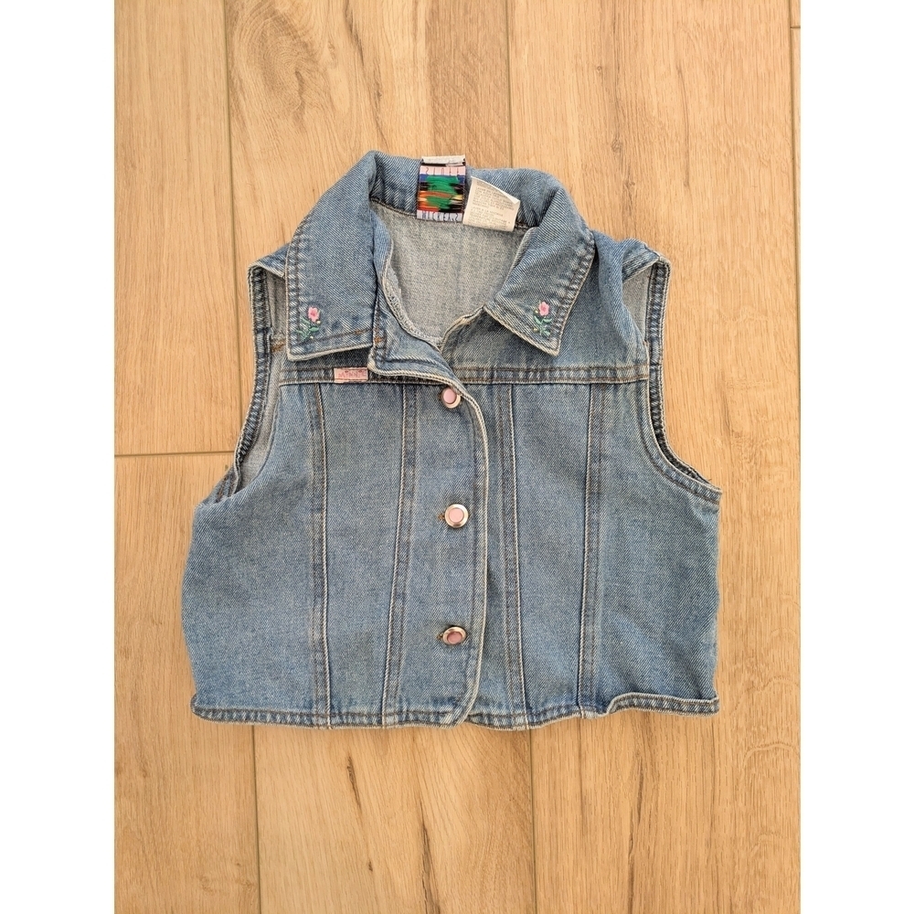 Vintage Disney Embroidered Child's Denim Vest 1990s - Picture 2 of 7